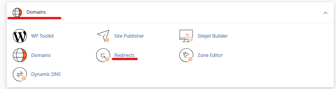 redirect cpanel hosting