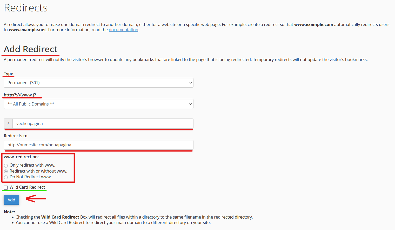 redirect hosting